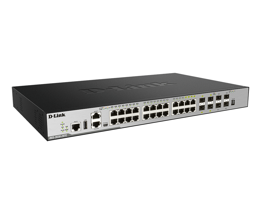 D-Link DGS-3630-28TC 28-Port Layer 3 Stackable Managed Gigabit Switch - FGTECH STORE