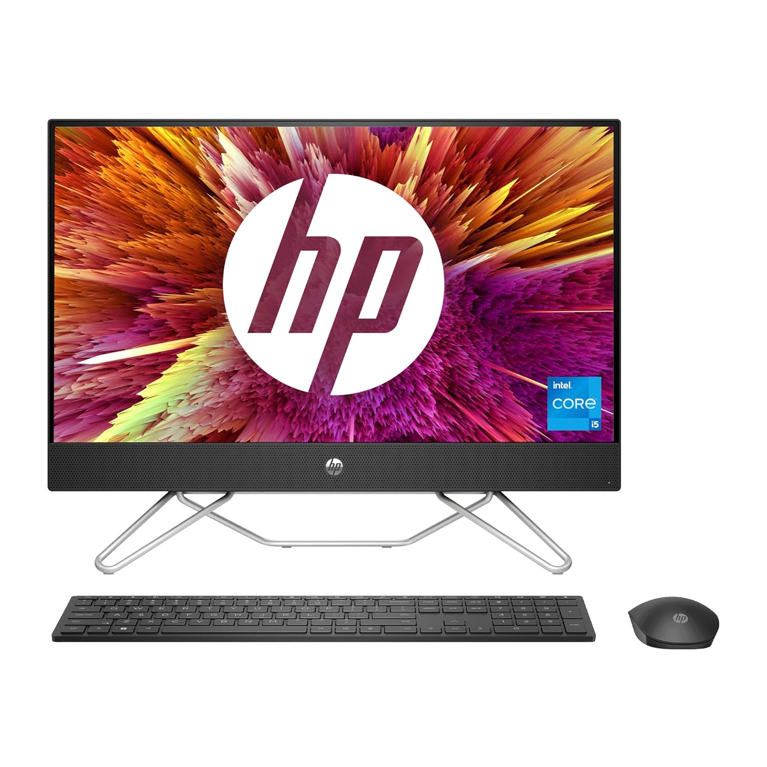 HP All-in-One Desktop, 12th Gen Intel Core i5-1235U, 8GB RAM, 512GB Storage, 24-inch FHD Anti-Glare Display, Windows 11, Microsoft Office, Black, 5.37 kg, Includes Wireless...