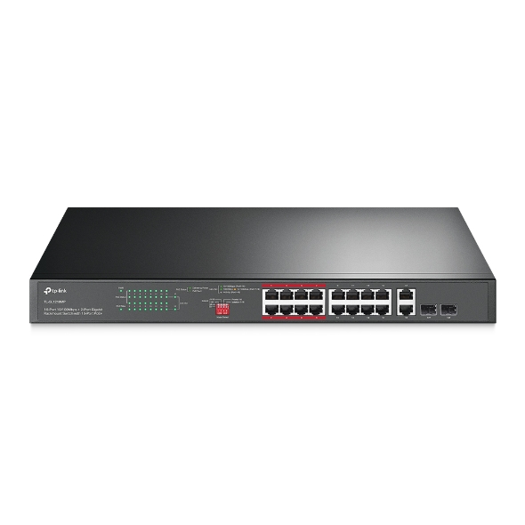 TP-Link TL-SL1218MP 16-Port 10/100 Mbps + 2-Port Gigabit Rackmount Switch with 16-Port PoE+ - FGTECH STORE