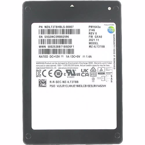 1.92TB Samsung PM1643A SAS Solid State Drive MZILT1T9HBJR-00007