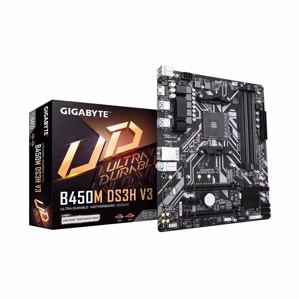 Gigabyte B450M DS3H V3 AM4 Micro ATX Motherboard" can be rephrased as "Gigabyte B450M DS3H V3 AM4 Micro ATX Mainboard