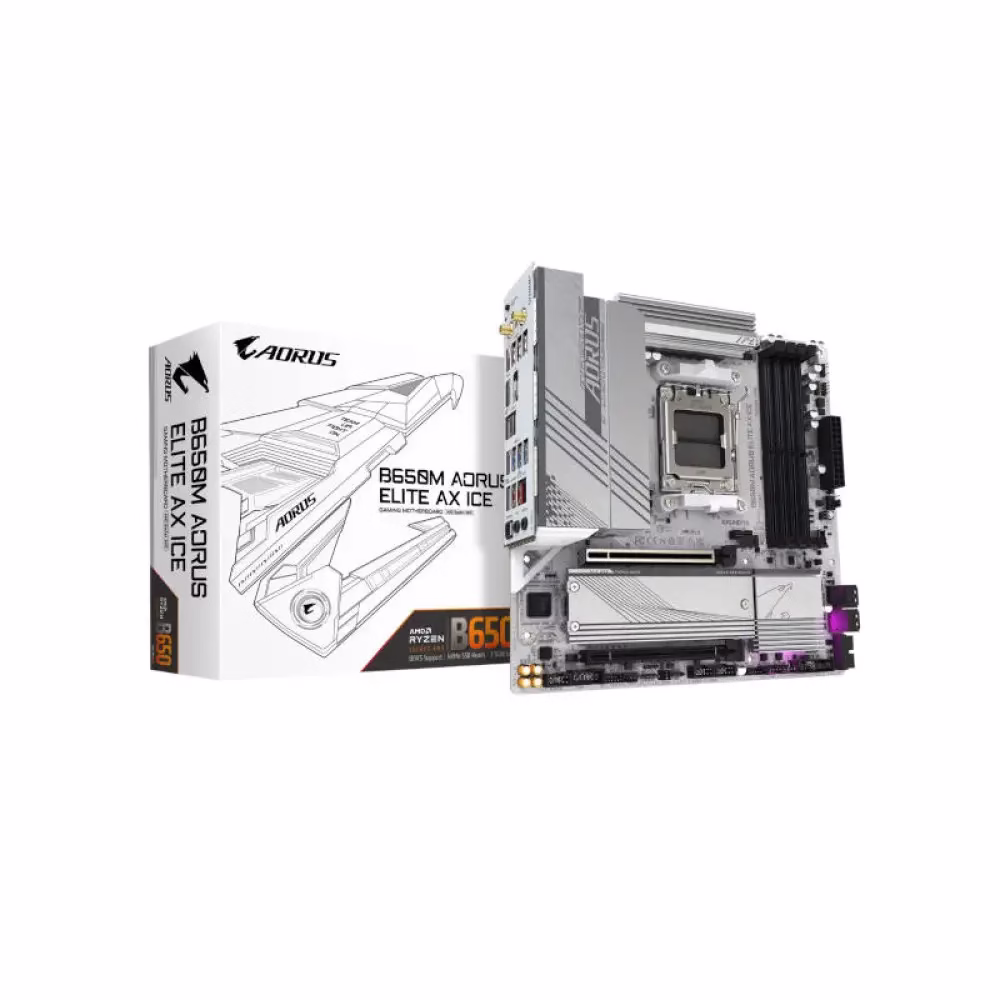 Gigabyte B650M Aorus Elite AX Ice AM5 Micro ATX Motherboard Gigabyte B650M Aorus Elite AX Ice AM5 Micro ATX Motherboard