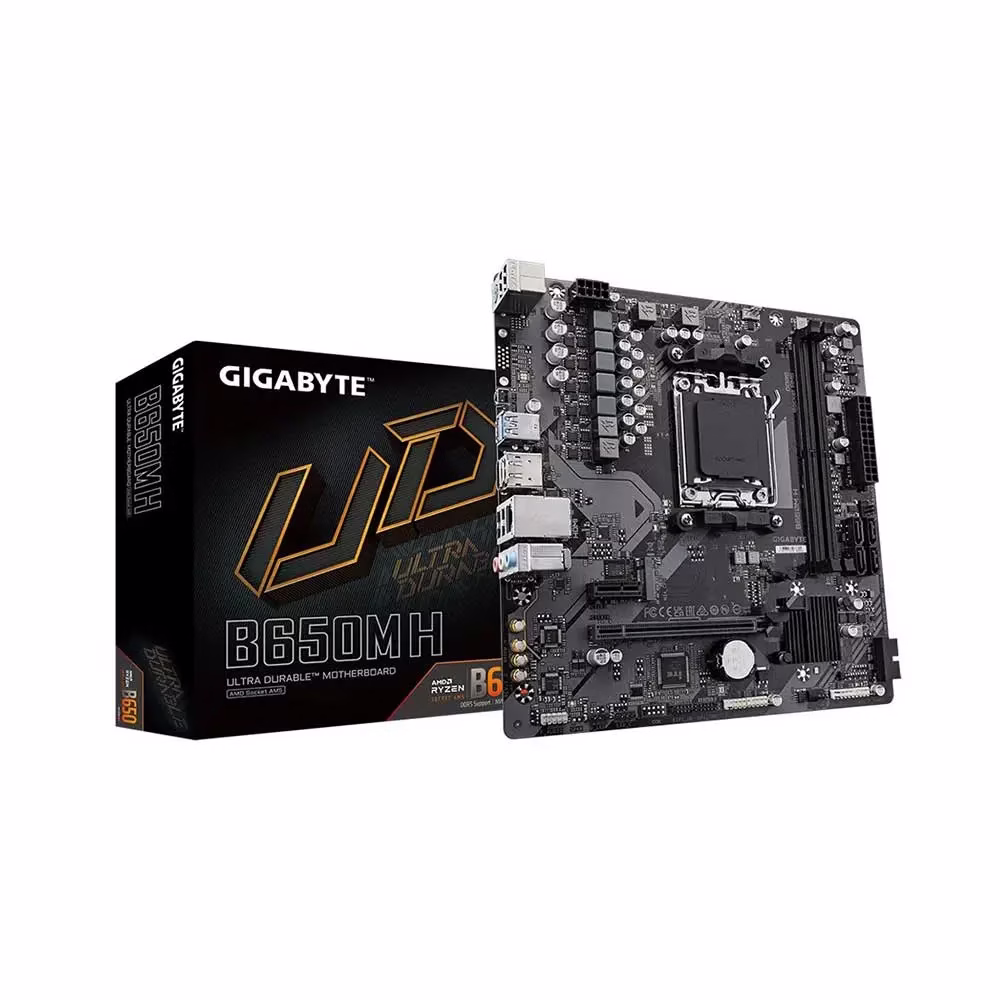 Gigabyte B650M H AM5 Micro ATX Motherboard" can be rephrased as "Gigabyte AM5 B650M H Micro ATX Motherboard Gigabyte B650M H AM5 Micro ATX Motherboard" can be rephrased as "Gigabyte AM5 B650M H Micro ATX Motherboard